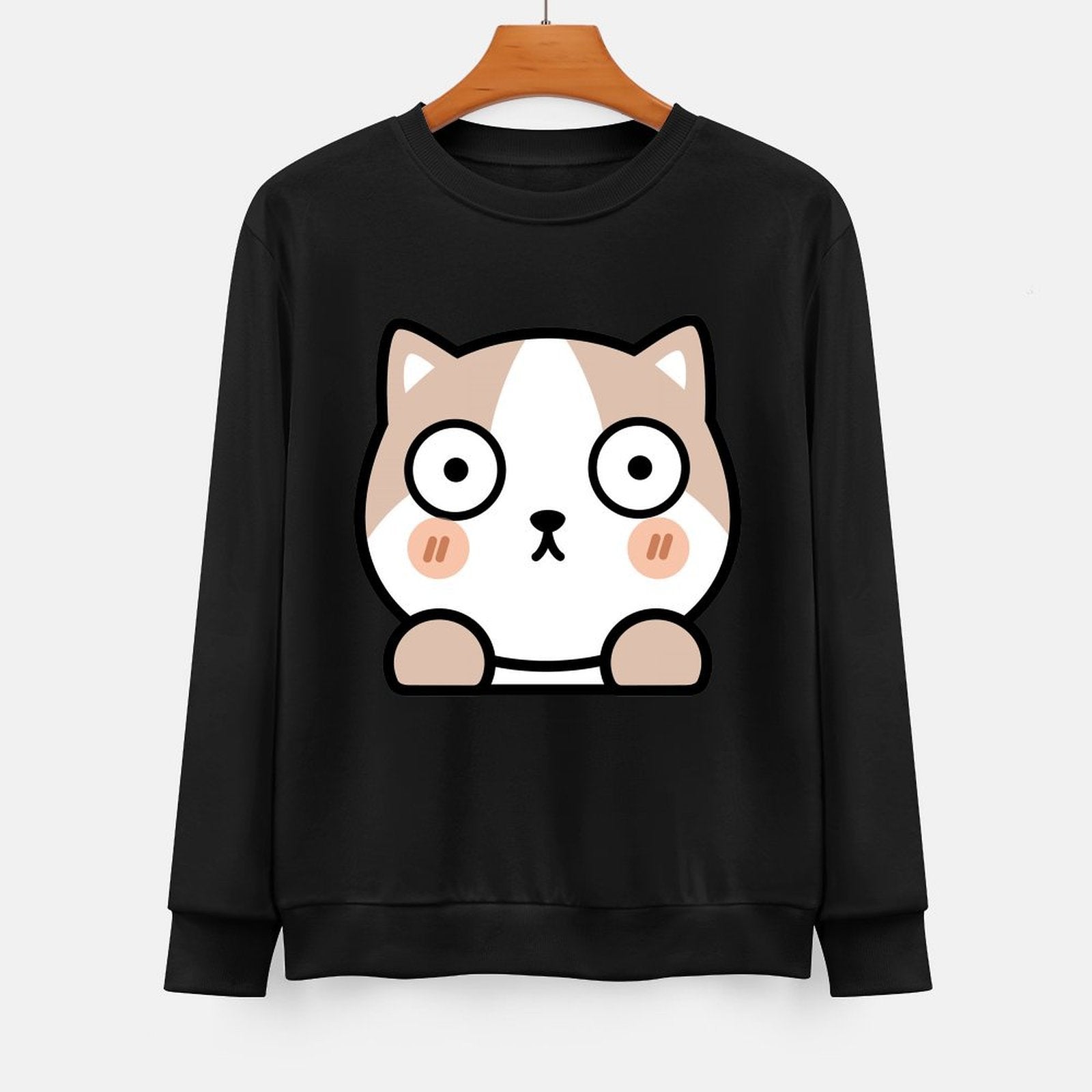 Front Patterned Long Sleeve TopActiveWear Fitted